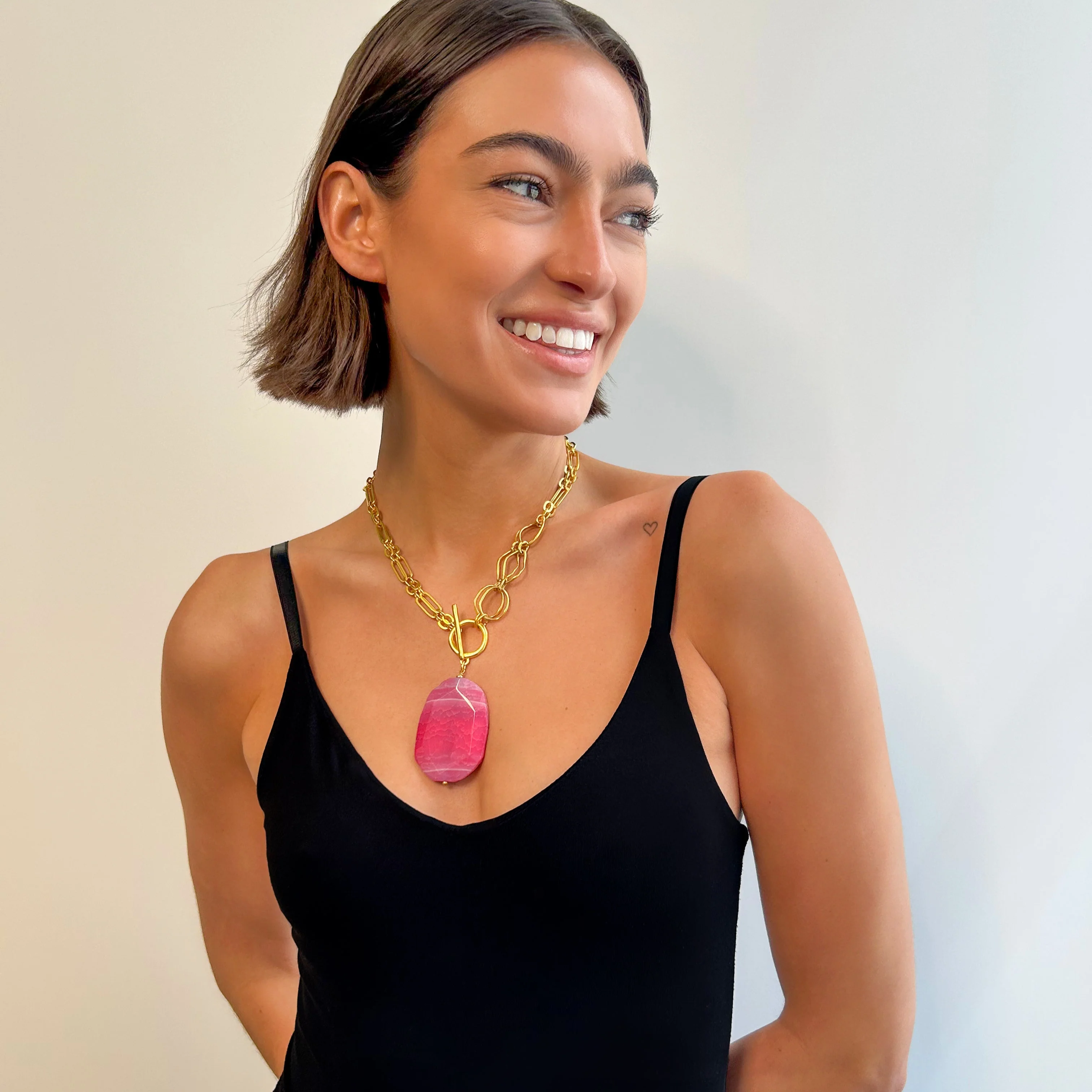 Agnes Convertible Necklace- Pink - Image 3