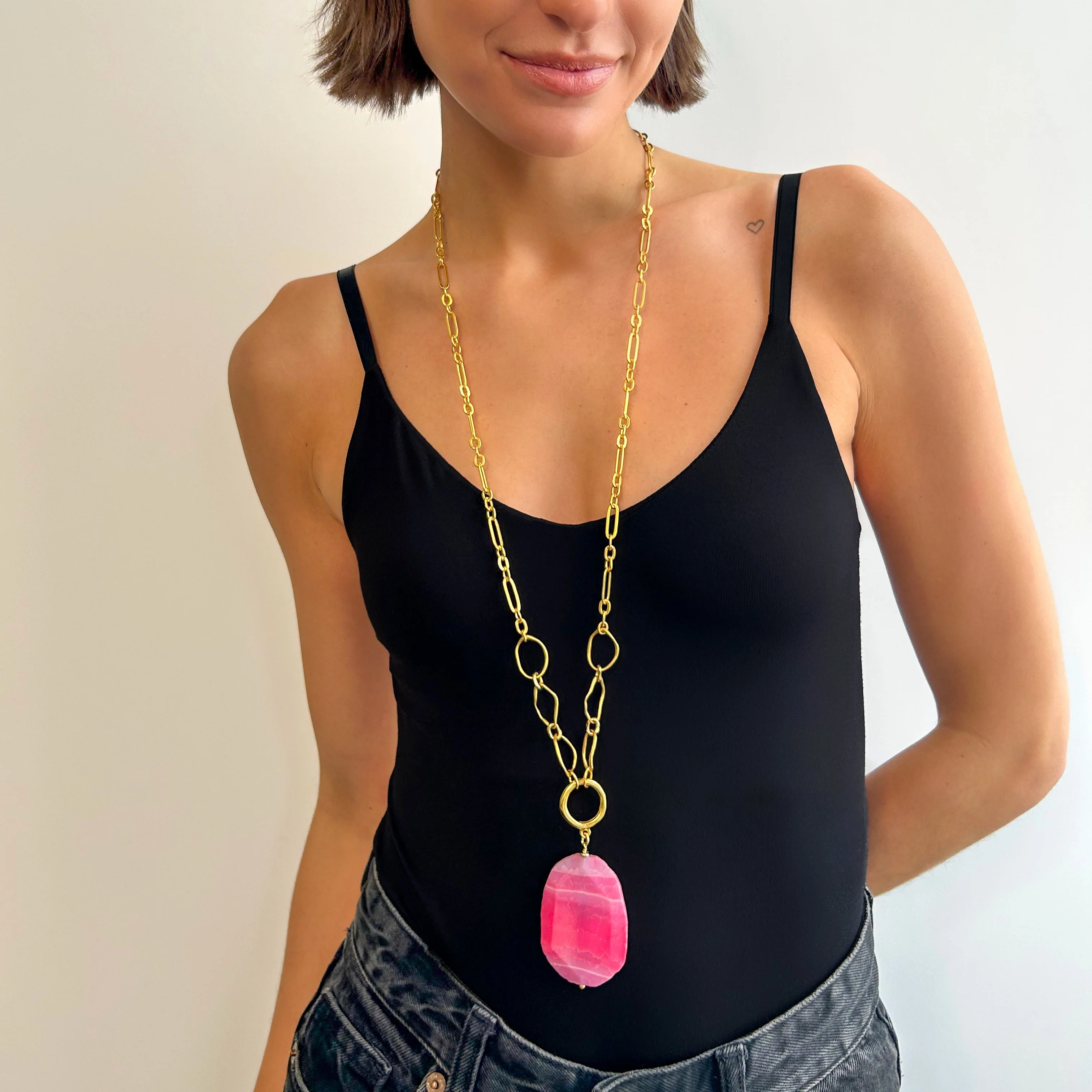 Agnes Convertible Necklace- Pink - Image 5