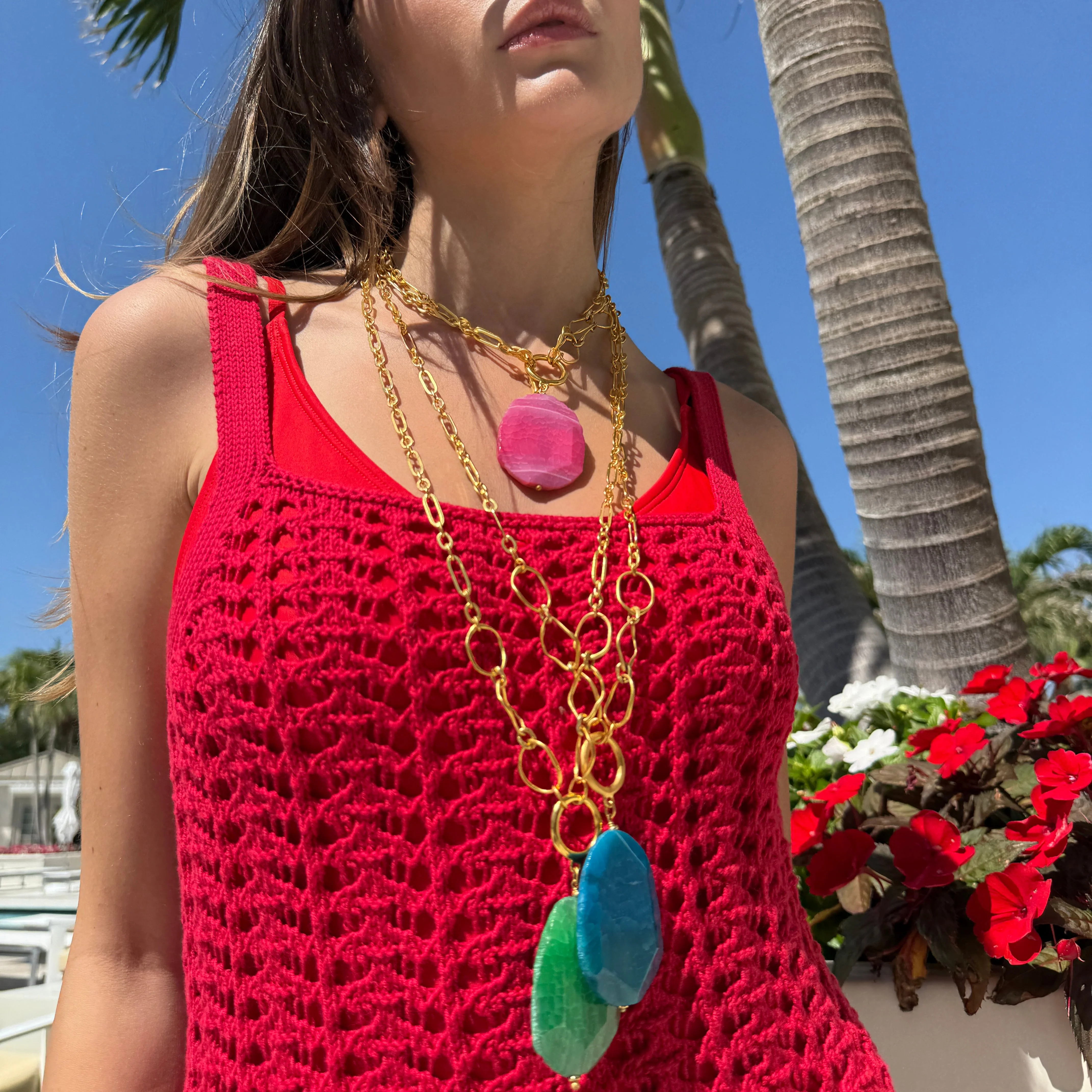 Agnes Convertible Necklace- Pink - Image 6