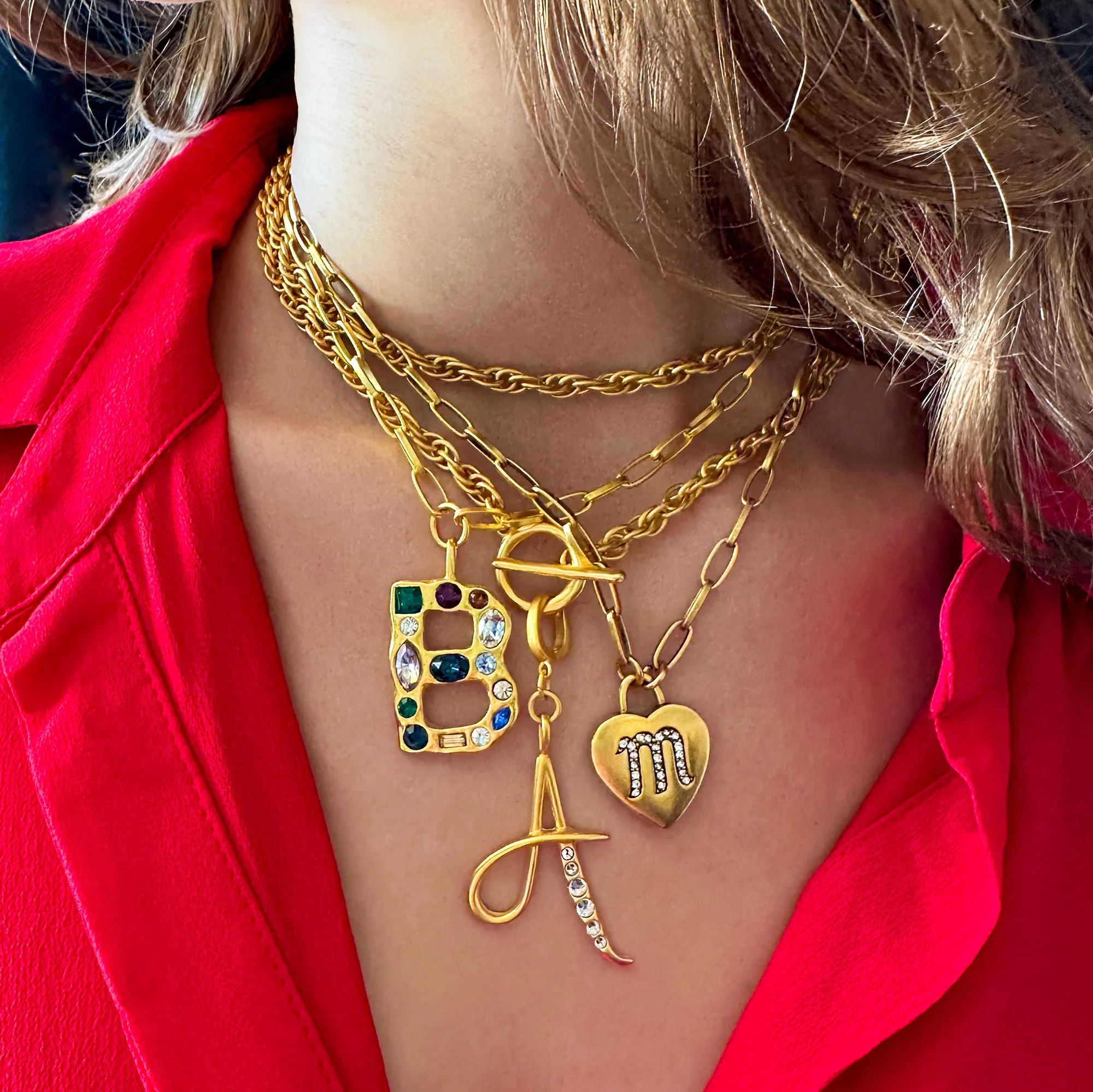 Emilie Gem Initial Necklace - Image 3