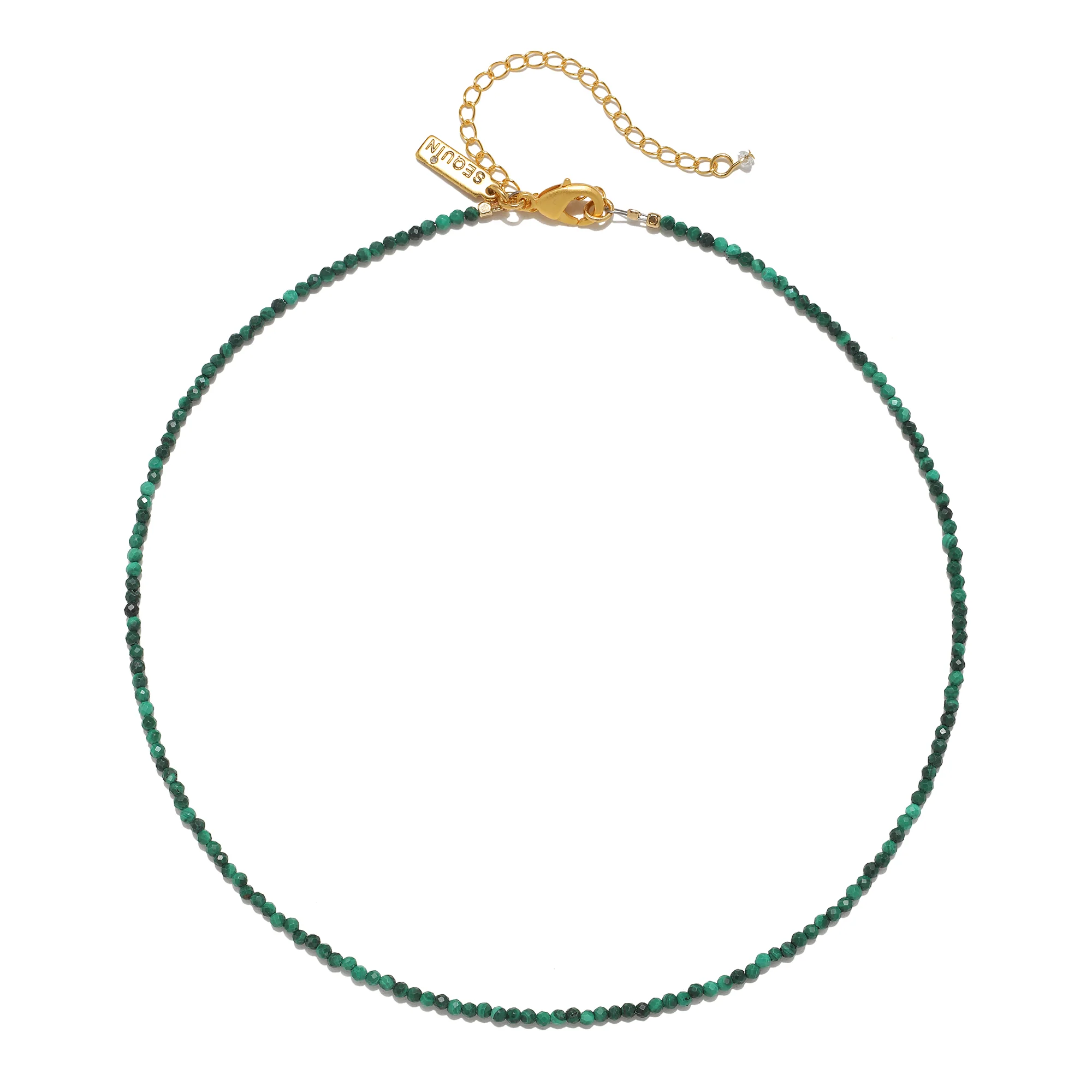 Faceted Malachite Necklace - 16" - Image 2