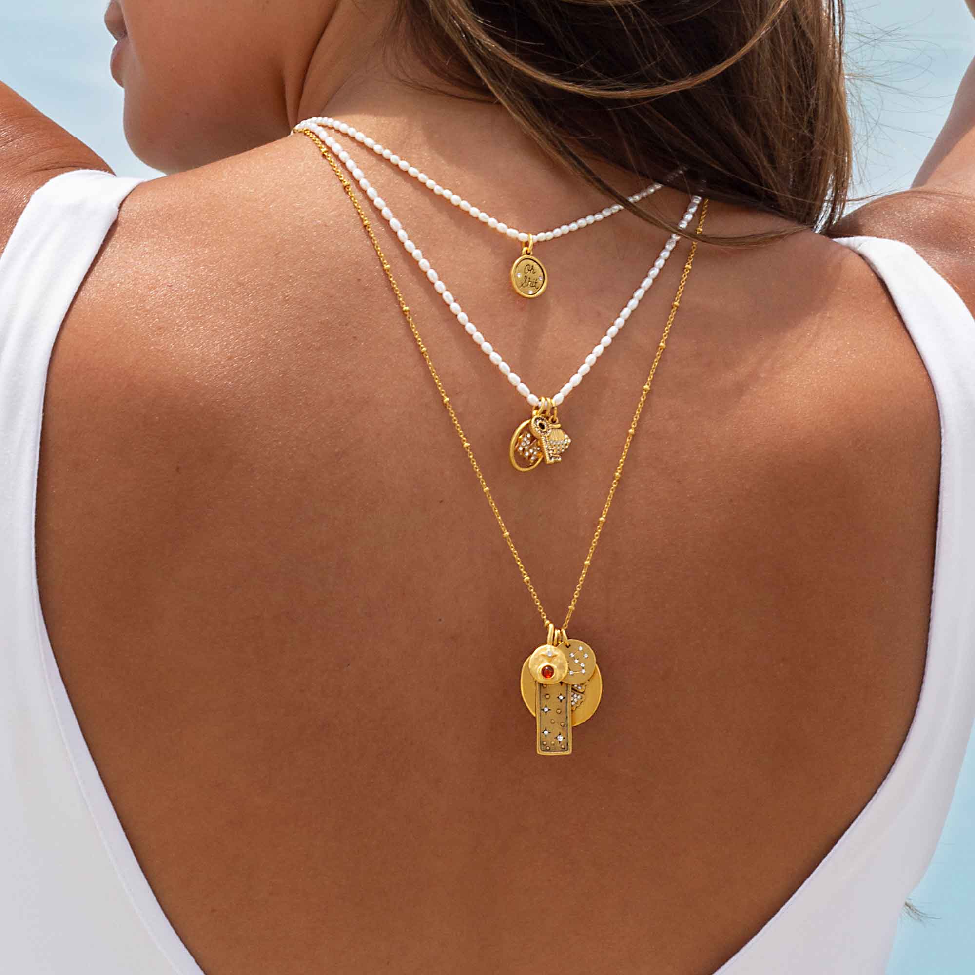 Freshwater Pearl Beaded Chain - 16'' - Image 3