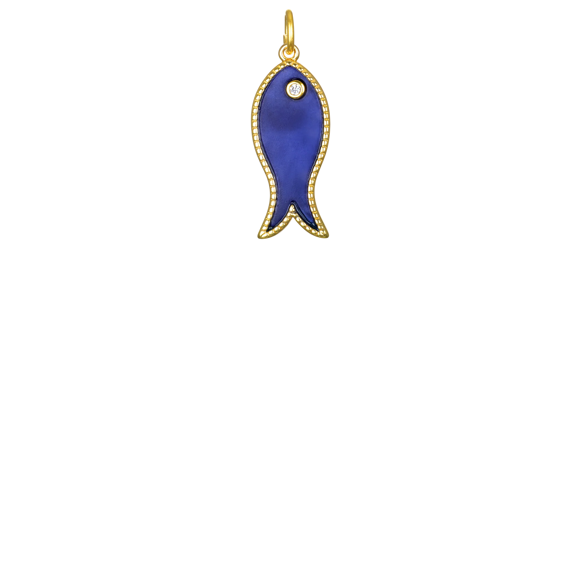 Lapis Inlay Fish Charm