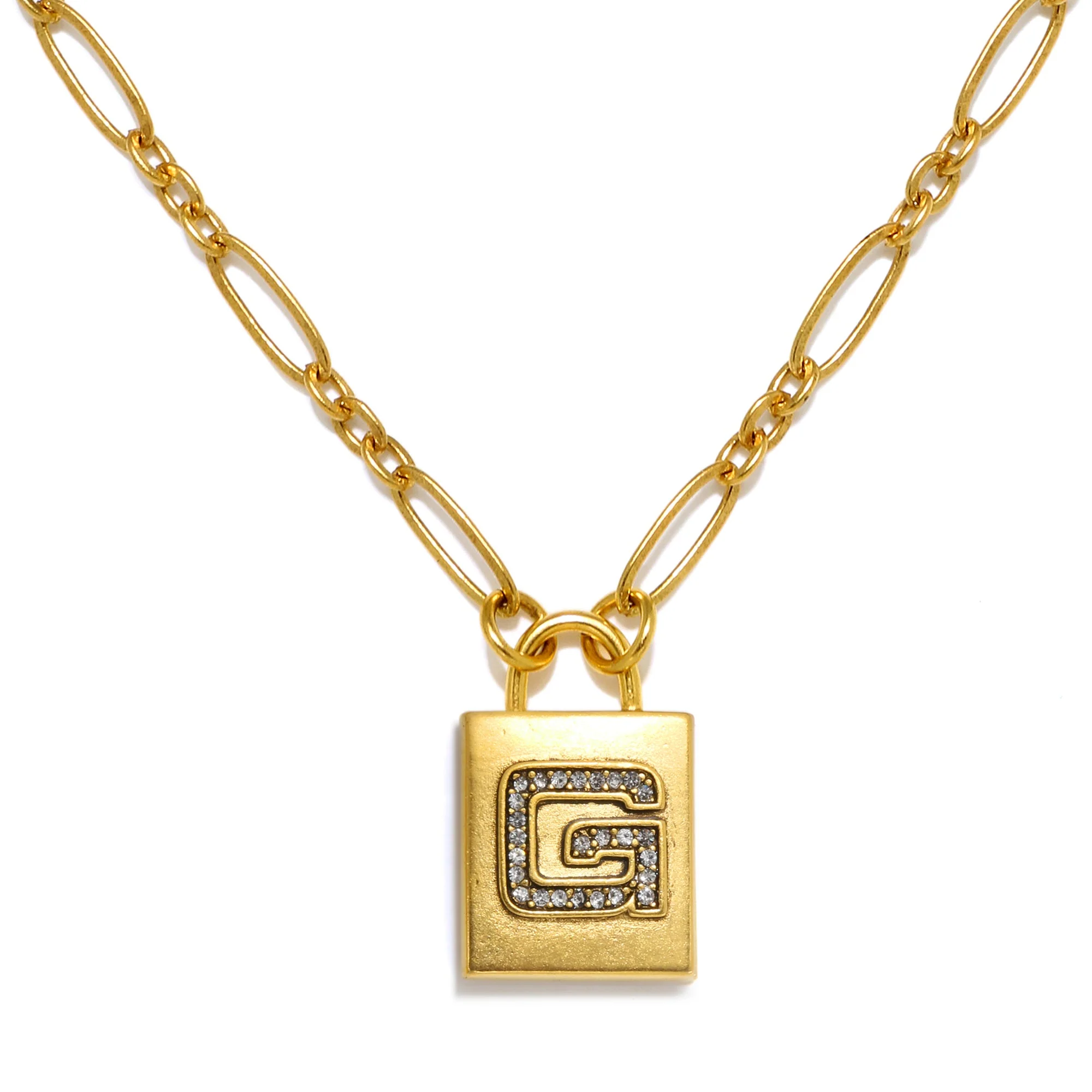 Padlock Initial Necklace - Image 11