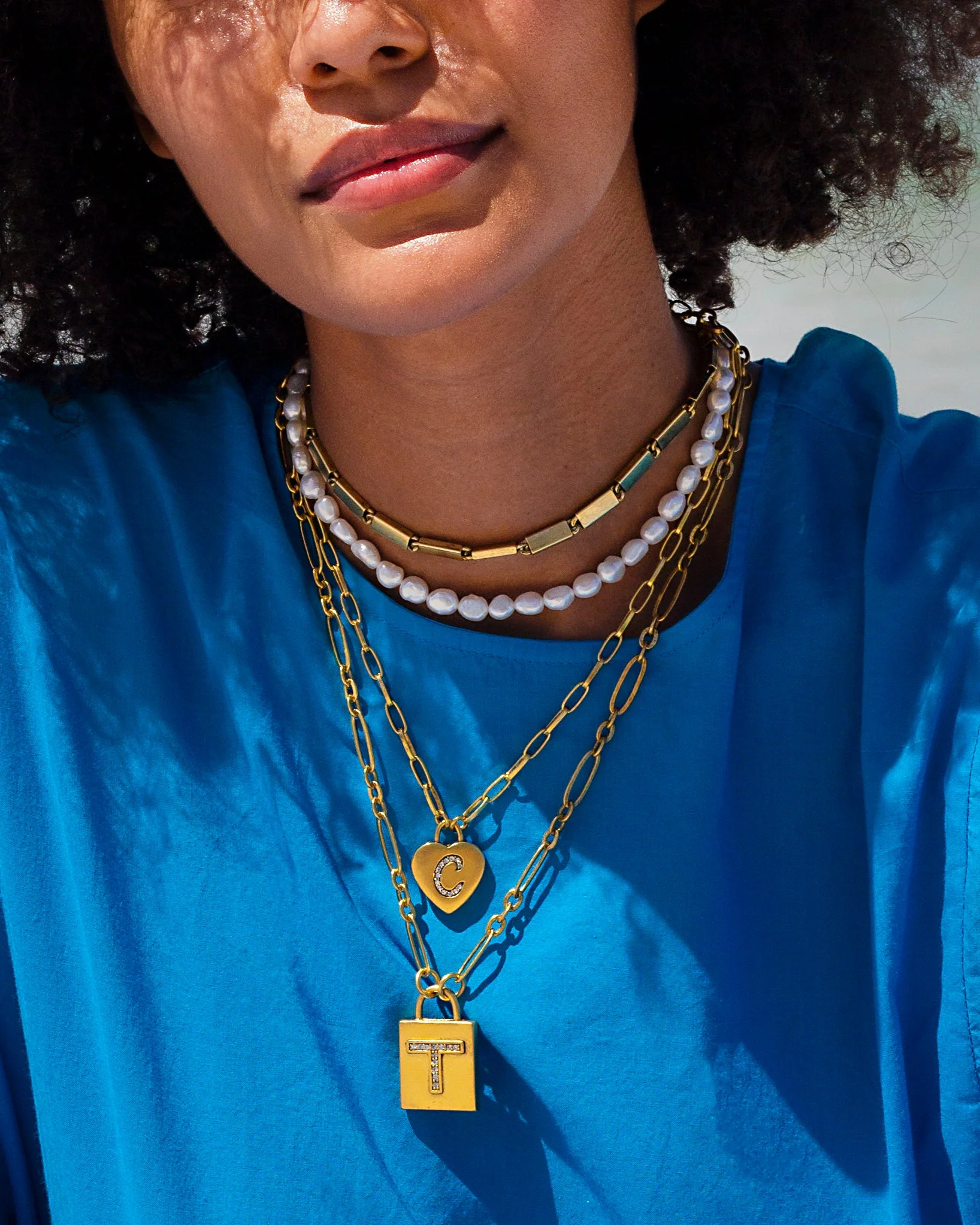 Padlock Initial Necklace - Image 6