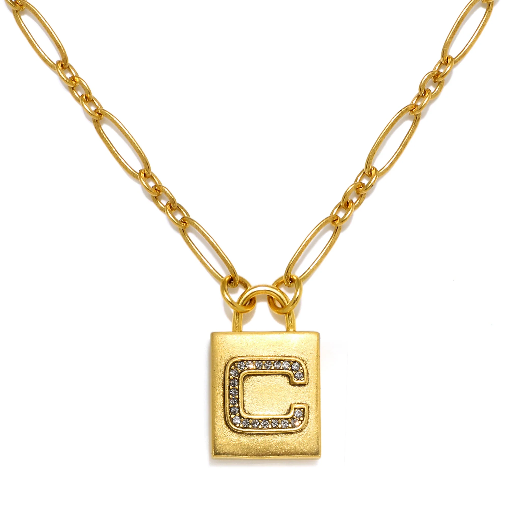 Padlock Initial Necklace - Image 7