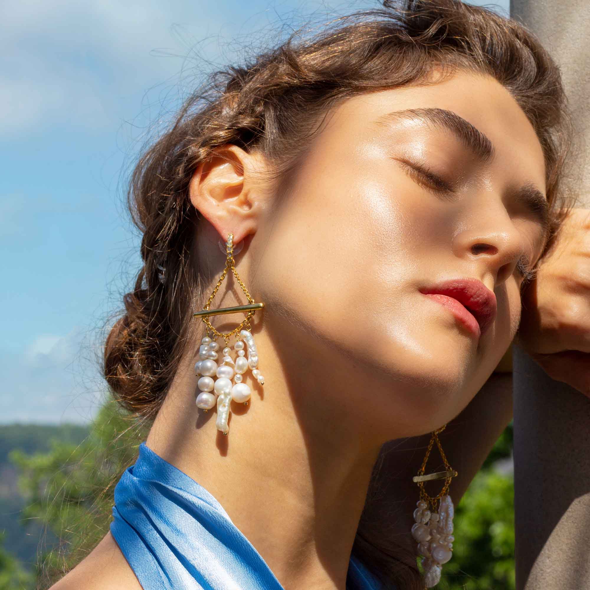Paulette Pearl Chandelier Earrings - Image 2