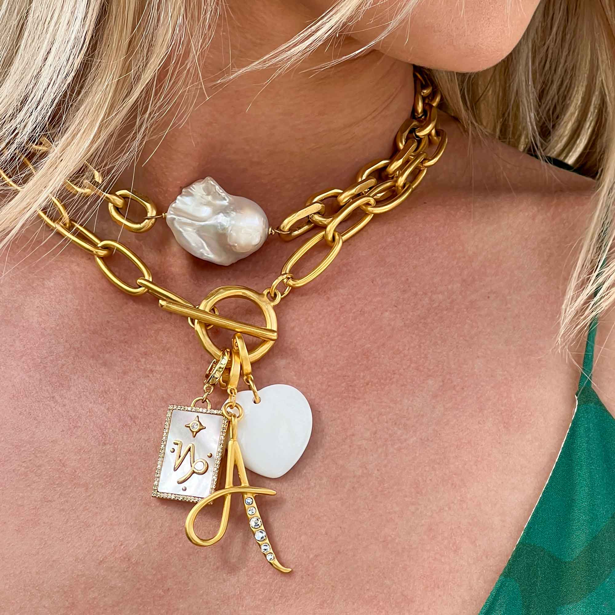 Mother of Pearl Heart Clip-On Charm - Image 2